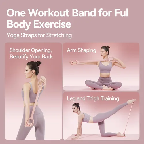 Miniatura 8 de Figure 8 Workout Resistance Band - 3 Elasticities Optional 20 30 40lb, Thicker Durable Arm Back Shoulder Exercise Elastic Rope Yoga Straps Pilates