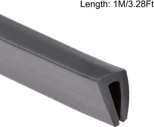 Miniatura 3 de uxcell Extrusión del sello en U del borde del molde, hoja protectora de borde de canal en U negra de silicona se adapta a borde de 0.004-0.059 in