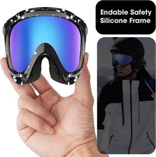 Miniatura 4 de Braylin Paquete de 2 gafas de esquí de nieve, gafas de snowboard para hombres, mujeres, jóvenes, niños, niños o niñas, gafas de moto de nieve