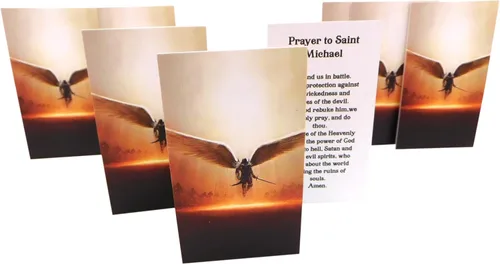 Miniatura 3 de Westmon Works St Michael Holy Card - Paquete a granel con oración al arcángel guerrero santo fabricado en los Estados Unidos, juego de 10