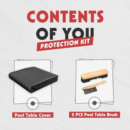 Miniatura 2 de Funda para mesa de billar de 7 pies con cepillo para mesa de billar, fundas de cuero impermeable para exteriores, para proteger la mesa de billar
