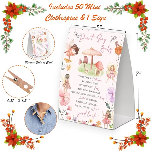 Miniatura 2 de Decoraciones de oso para baby shower, género neutro y temático de otoño, incluye juego de Don't Say Baby y pequeño juego de pinzas para la ropa