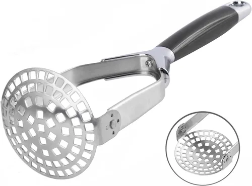 Miniatura 8 de Triturador de papas, plegable de acero inoxidable, antiadherente, antideslizante, mango de 12 pulgadas de largo, ahorra espacio, herramienta