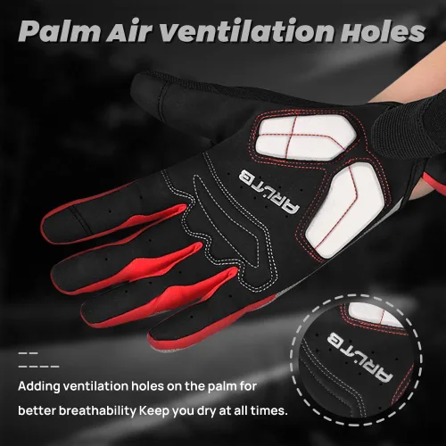 Miniatura 27 de guantes para bicicleta, 3 tamaños, 3 colores, guantes para ciclismo, bicicleta, mitones de dedo completo, acolchados, transpirables, ligeros