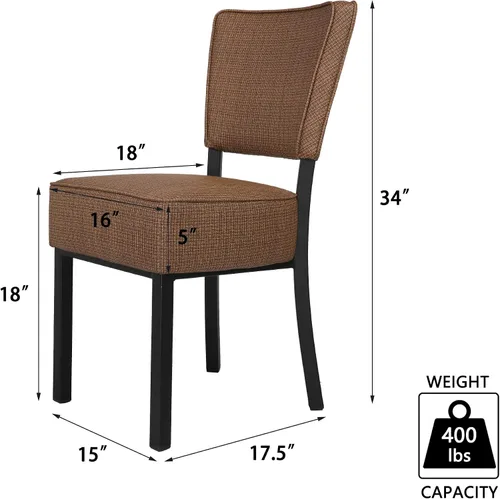 Miniatura 3 de LUCKYERMORE Juego de 2 sillas de cocina y comedor, modernas sillas laterales de piel sintética con cojín suave para sala de estar, dormitorio