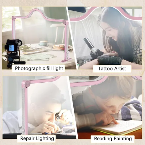 Miniatura 4 de KEDAO Luz de uñas para escritorio, luz de media luna para escritorio de uñas, lámpara de mesa LED plegable de 34 pulgadas, manicura para mesa