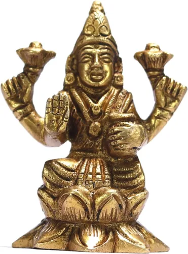 Miniatura 6 de ASHIRWAD Escultura de estatua de ídolo de latón para Diwali Pooja, templo, decoración del hogar, Vastu Laxmi Devi Maa AE000006-18 (Laxmi-18)