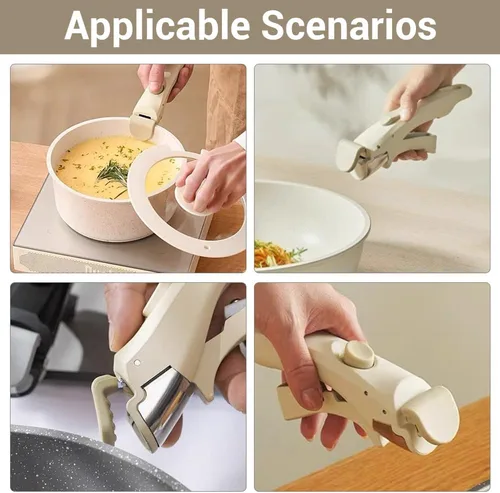 Miniatura 6 de DONGKER Mango de sartén extraíble, mango de olla desmontable antiquemaduras para todos los utensilios de cocina Negro