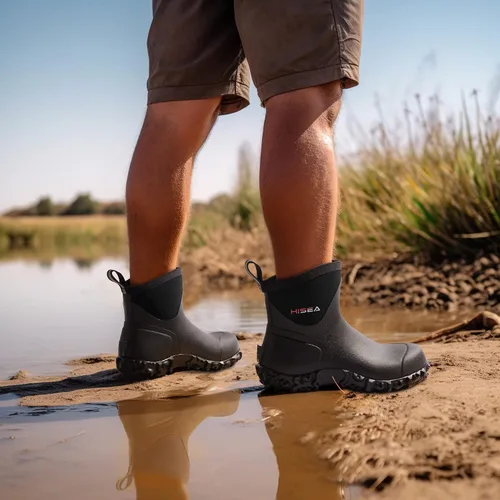 Miniatura 5 de HISEA Botas de goma para hombre, botas de lluvia impermeables para exteriores, para césped y jardín