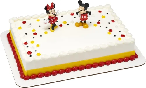 Miniatura 8 de DecoSet® Disney Mickey Mouse y Minnie Mouse Set de Adornos para Pastel de 2 Piezas, Adornos para Pastel Duraderos de Plástico Seguro para Alimentos