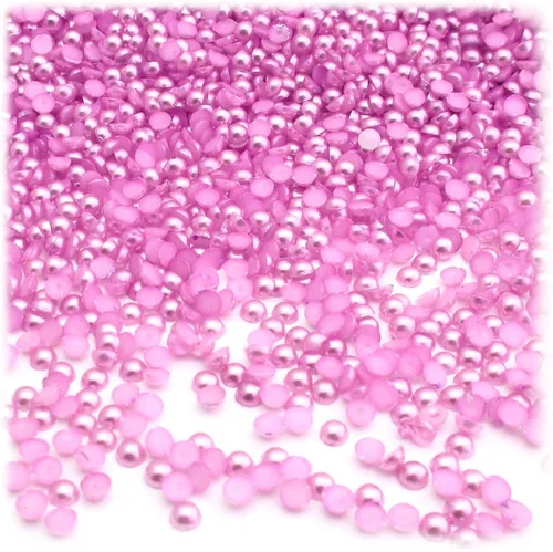 Miniatura 11 de 288 cuentas de media cúpula con acabado perlado, redondas, 0.157 in, rosa claro Rosa claro bebé