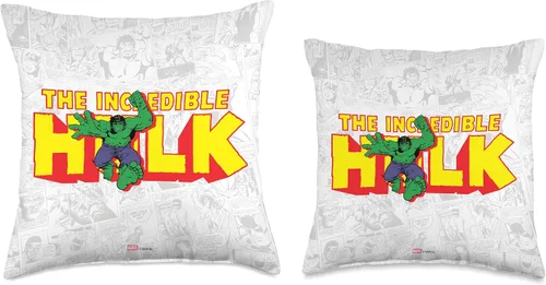 Miniatura 3 de Marvel Increíble Hulk - Almohada de cómic retro, 18.0 x 18.0 in, multicolor