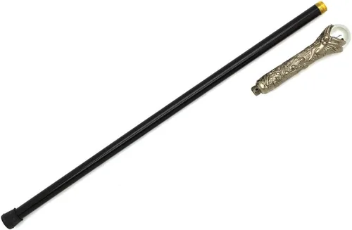 Miniatura 10 de Snake Eye Tactical Mango de peltre para bastón de caminar de 34.5 pulgadas con pequeño almacenamiento sin hoja