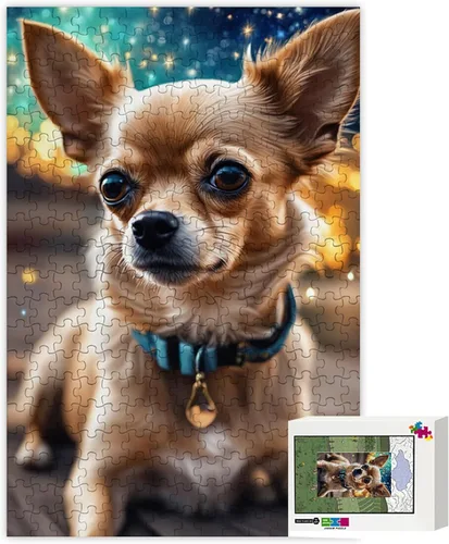 Miniatura 5 de Rompecabezas para adultos de 500 piezas, regalos temáticos de arte impresionista, Chihuahua (perro), arte de diseño único personalizado, desafío