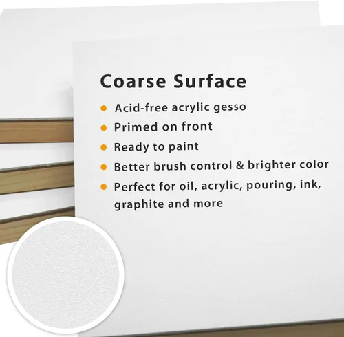 Miniatura 2 de PHOENIX Tableros de gesso para pintar, 8 x 10 pulgadas, 6 unidades, paneles de madera acunados de superficie gruesa de 3/4 pulgadas para pinturas al