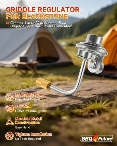 Miniatura 5 de BBQ Future Regulador con manguera adaptador de propano de repuesto para parrillas de mesa Blackstone de 17 pulgadas y 22 pulgadas
