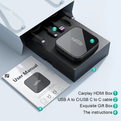 Miniatura 9 de Car TV Mate Max con CarPlay inalámbrico y adaptador automático de Android, convertidor Fire TV Stick para coche, adaptador multimedia HDMl HD 3 en 1