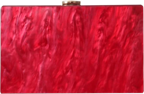 Dirmmis Nuevas mujeres bolso de mensajero moda elegante mármol sólido perla mujer noche bolso rojo lujo fiesta fiesta fiesta fiesta embrague tamaño