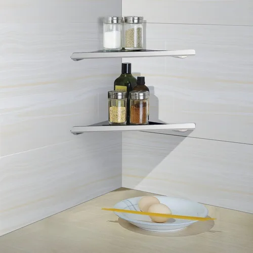Miniatura 7 de 2 estantes esquineros de acero inoxidable 304 con tornillos, organizador de ducha triangular, soporte de jabón de montaje en pared para baño