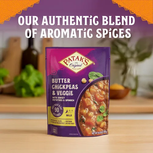 Miniatura 6 de Patak's Butter Chickpeas & Veggies – Comida vegetariana lista para comer – Curry indio suave con garbanzos, espinacas y verduras – Comida