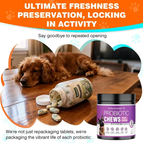 Miniatura 3 de Probióticos para perros, probióticos masticables y picor intestinal digestivo, probióticos para la piel, alivio de la picazón, diarrea, 50 tabletas