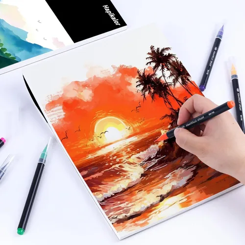 Miniatura 6 de Bloc de papel de acuarela, papel de acuarela de 9 x 12 pulgadas, libro de papel de dibujo de pintura de artista de 140 libras/10.58 oz/m²