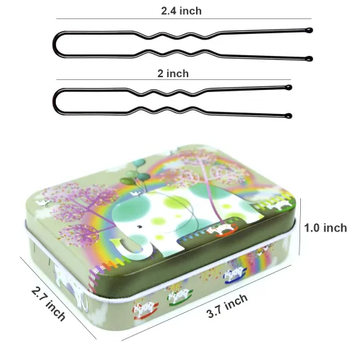 Miniatura 3 de 200 horquillas en forma de U negras con bonita funda, horquillas para moños, horquillas de primera calidad para niños, niñas y mujeres, ideales