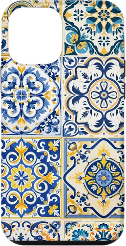 Miniatura 15 de iPhone 13 Patrón de azulejos mediterráneos sicilianos con estuche estético Maiólica