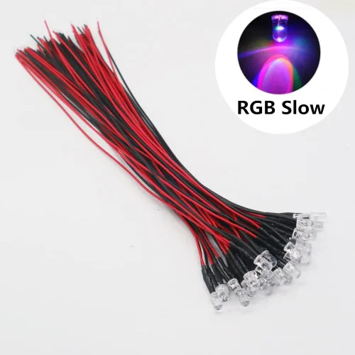 Miniatura 7 de 20 unids/lote DC12V F5mm 7.9 in redondo precableado agua claro LED lámpara bombilla pre-cableado emisor diodos para bricolaje decoración del hogar