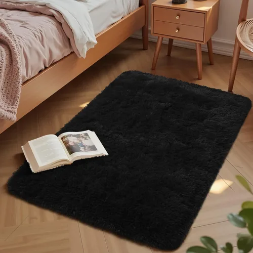 Miniatura 23 de Macgace - Alfombras pequeñas para dormitorio, 2 x 3, beige, antideslizante, alfombra de área, súper suave, de felpa esponjosa, alfombra moderna