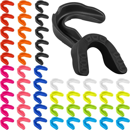 Miniatura 15 de Frienda - 50 protectores bucales de fútbol a granel juvenil, boquilla deportiva atlética para chicle para hockey, karate, baloncesto, boxeo
