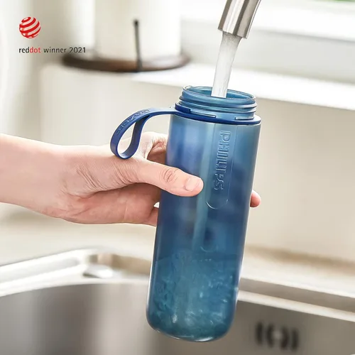 Miniatura 2 de PHILIPS Water GoZero - Botella de agua activa sin BPA con filtro de agua de río/lago/manantial para senderismo, campamento y fitness, filtro de agua
