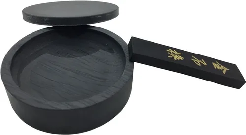 Miniatura 3 de Easyou Piedra de tinta para caligrafía china piedra natural ondulada con cubierta 4 "+ barra de tinta 1 unidad 4" (4.1*1.2 in)