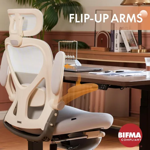 Miniatura 8 de FLEXISPOT Foldex - Silla de oficina ergonómica, silla plegable para espacios pequeños con soporte lumbar, reposabrazos abatibles, reposacabezas 3D