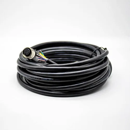 Miniatura 48 de Elecbee Cable M12 A-Code Conector recto de cabeza hembra individual Cable eléctrico de enchufe de aviación (cable de 12 pines 1M/3.3 pies)