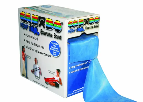 Banda para hacer ejercicio CanDo, de bajo polvo, 4 pies de longitud, Azul: Pesado, 1