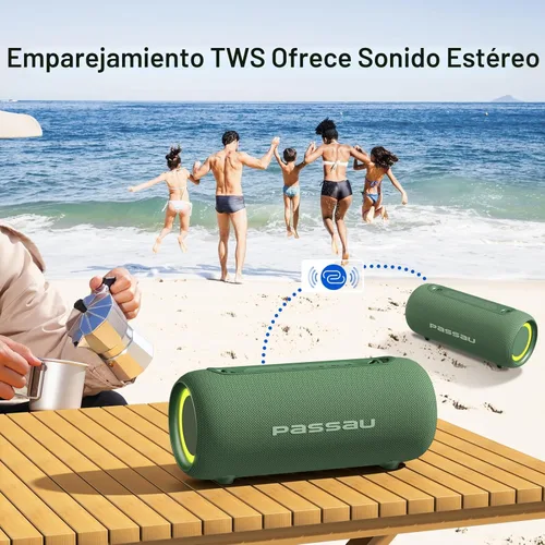Miniatura 5 de Passau Altavoces Bluetooth portátiles 40 W de potencia máxima, sonido estéreo fuerte, radiadores pasivos, graves profundos, tiempo de reproducción