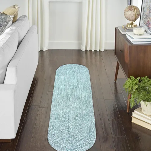 Miniatura 74 de Super Area Rugs Farmhouse - Alfombra trenzada de algodón reversible para cocina, gris y blanco, 4 x 6 pies, ovalada