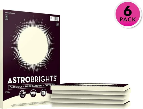 Miniatura 2 de Astrobrights Cartulina de colores, 8.5 x 11 pulgadas, 65 lb/176 gsm, "crema", 50 hojas (paquete de 6) - 300 hojas en total (91518)