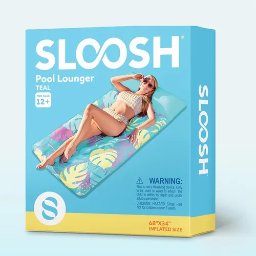 Miniatura 9 de SLOOSH Tumbona inflable para piscina, flotadores de tela XL para adultos, tumbona flotante de agua ultra cómoda con reposacabezas para playa, lago