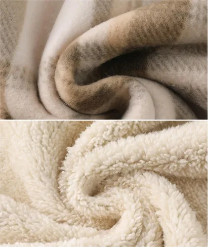 Miniatura 4 de Minfunttu Sudaderas con capucha para hombre, con cremallera, forro polar, sherpa, sudaderas pesadas, abrigo jacquard