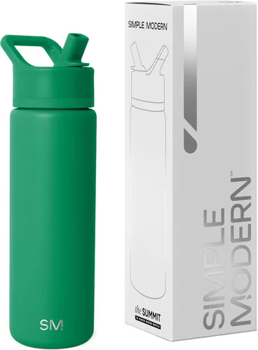 Miniatura 31 de Simple Modern botella de agua reutilizable con tapa con pajilla, de acero inoxidable con aislamiento al vacío, para gimnasio, viajes y deportes