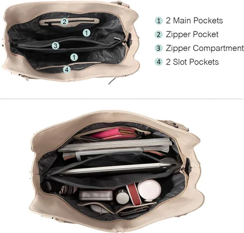 Miniatura 15 de Bolso Hobo oculto para mujer, de piel sintética, bolso cruzado de hombro, bolsa grande con funda desmontable