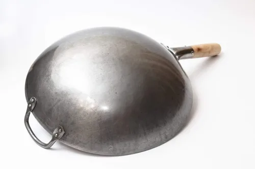 Miniatura 5 de Craft Wok 731W88 wok de acero al carbono, tradicional, martillado a mano, con manija de acero y madera (14 in, base redonda)