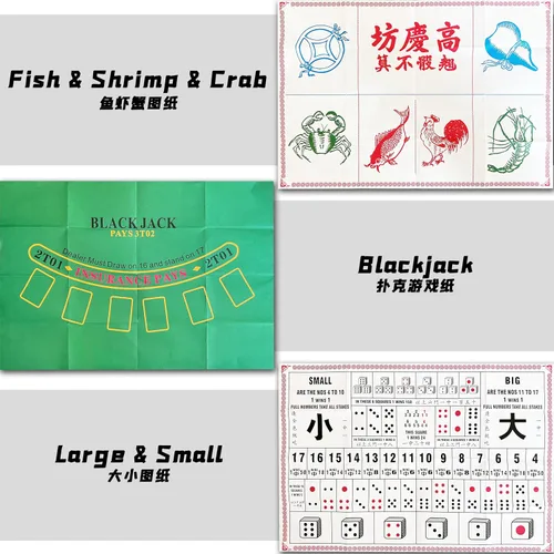 Miniatura 3 de drizzle Set de Mahjong de viaje 6 en 1 con mesa de Mahjong - 146 azulejos tamaño portátil Mah-Jongg - dibujos de tamaño póker de peces, gambas