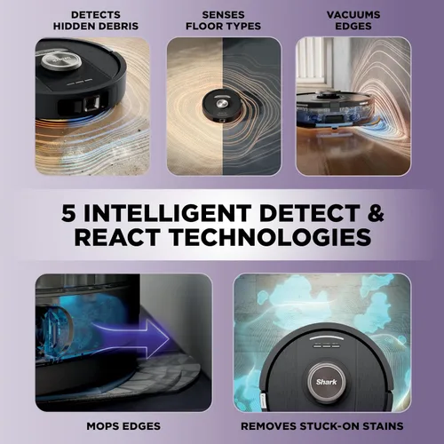 Miniatura 3 de Shark PowerDetect NeverTouch, Autovaciado y Autollenado, Robot Aspirador y Mopa sin Bolsa, Capacidad de Suciedad de 30 Días, Base HEPA, Tanque