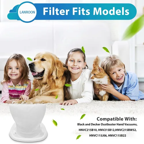 Miniatura 6 de Paquete de 10 filtros HNVCF10 compatibles con aspiradoras de mano Black and Decker, HNVC215BW52, HNVC215B10, HNVC115J06, HNVC115B22
