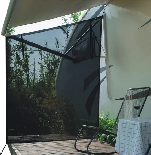 Dulepax Parasol lateral para toldo de RV - 9'X7' - Pantalla lateral de segunda generación para toldo de RV mejora significativamente la sombra y la