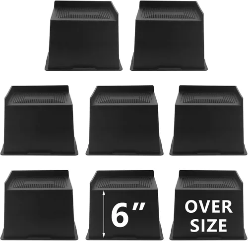 Miniatura 13 de Elevadores de cama de 4 pulgadas, resistentes, elevadores de muebles de gran tamaño, paquete de 4 elevadores de cama extra anchos para mesa, sofá
