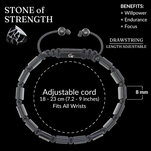 Miniatura 4 de Pulsera de cuentas planas de la colección GT, pulseras ajustables de gemas para hombres